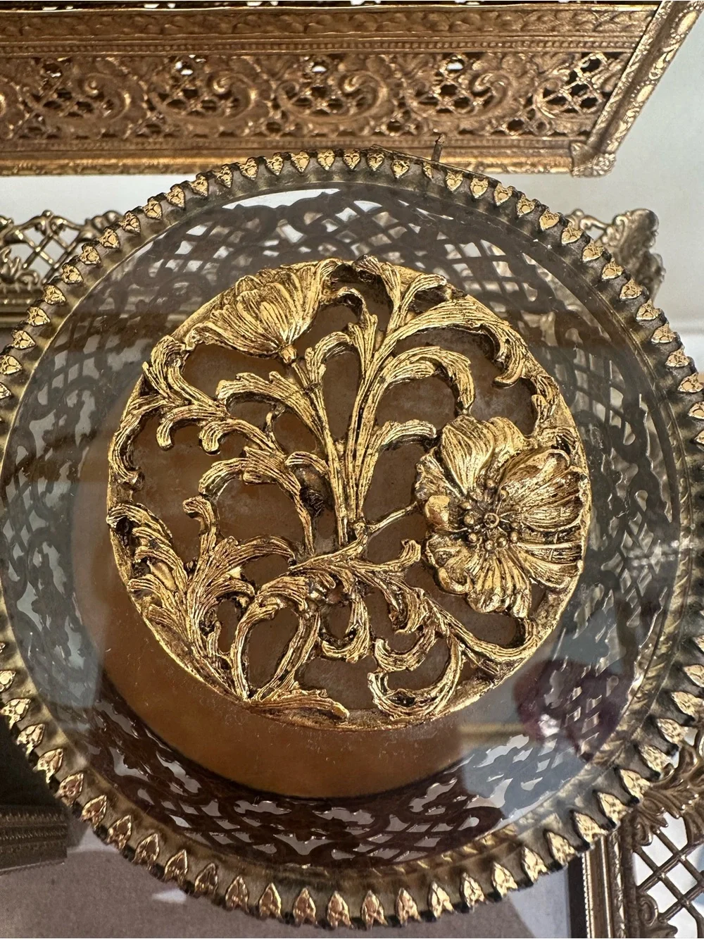 Vintage matson style Gold Decorative Vanity Set -
